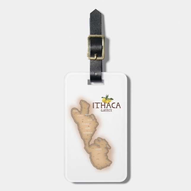 Etiqueta Para Maletas mapa de itaca grecia (Frente Vertical)