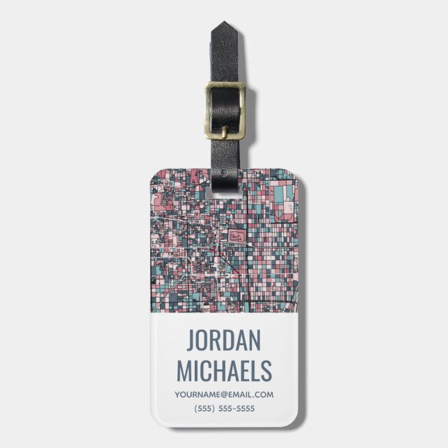 Etiqueta Para Maletas Mapa de Kyoto Japón (Frente Vertical)