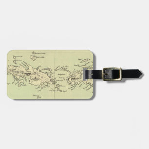 Etiqueta Para Maletas Mapa de las Islas Vírgenes (1853)