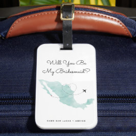 Etiqueta Para Maletas Mapa de México | Cabo | ¿Serás Mi Novia?