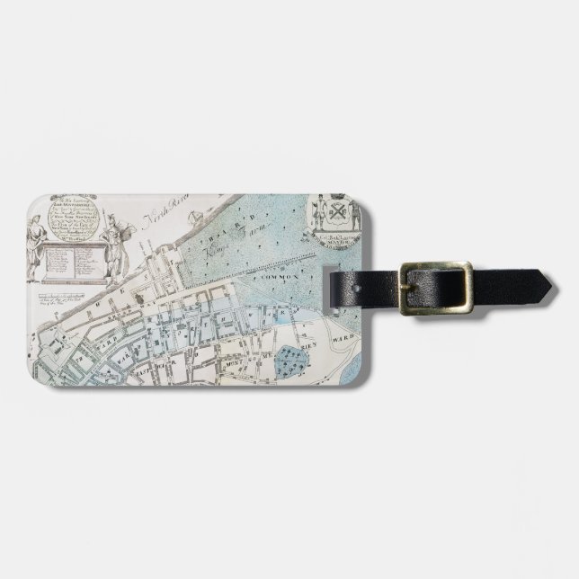 Etiqueta Para Maletas Mapa de New York City, 1728 (Frente Horizontal)
