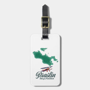 Etiqueta Para Maletas Mapa de Praslin Seychelles