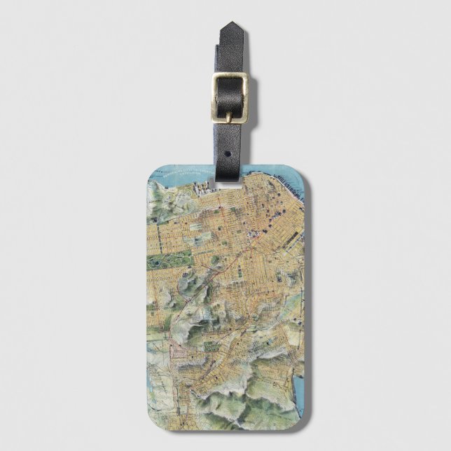 Etiqueta Para Maletas Mapa de San Francisco (Anverso vertical)