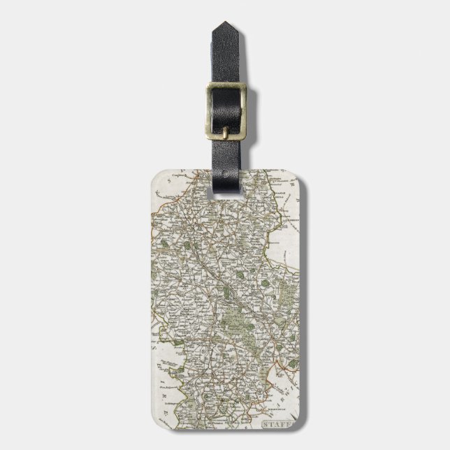 ETIQUETA PARA MALETAS MAPA DE STAFFORDSHIRE, 1793 (Frente Vertical)