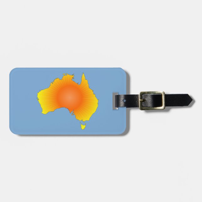 Etiqueta Para Maletas Mapa de Sunny Australia (Frente Horizontal)