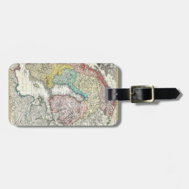 Etiqueta Para Maletas Mapa de Viejo Mundo de Europa del Norte