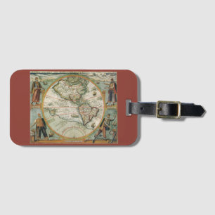 Etiqueta Para Maletas Mapa del Antiguo Mundo de las Américas, Theodor de