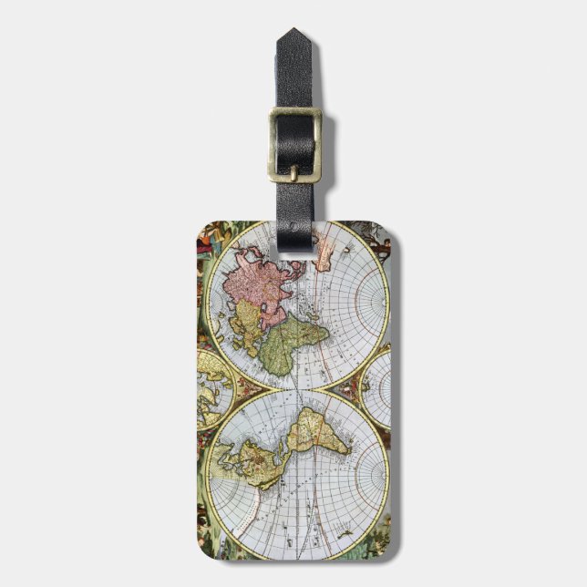 Etiqueta Para Maletas Mapa del mundo (Frente Vertical)