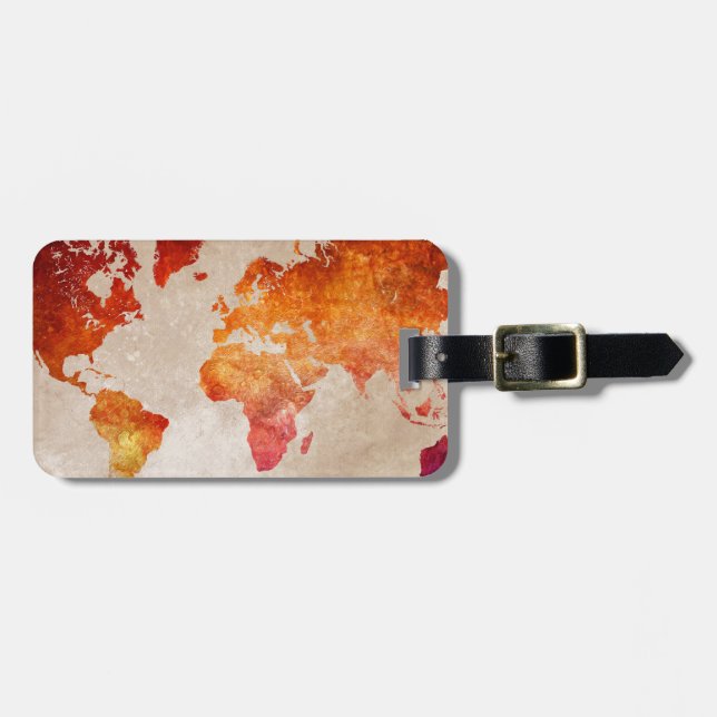 Etiqueta Para Maletas mapa del mundo 13 (Frente Horizontal)