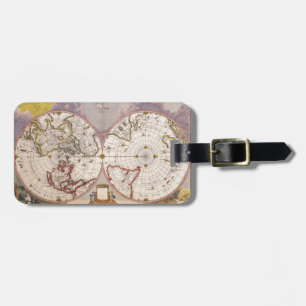 Etiqueta Para Maletas Mapa del Mundo Antiguo