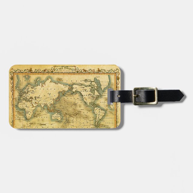 Etiqueta Para Maletas Mapa del mundo antiguo (Frente Horizontal)