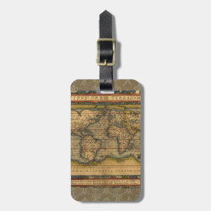 Etiqueta Para Maletas Mapa del Mundo de Ortelius 1570: Cartografía Antig