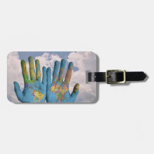 Etiqueta Para Maletas Mapa del mundo en nuestras manos
