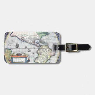 Etiqueta Para Maletas Mapa del nuevo mundo 1570 de Américas