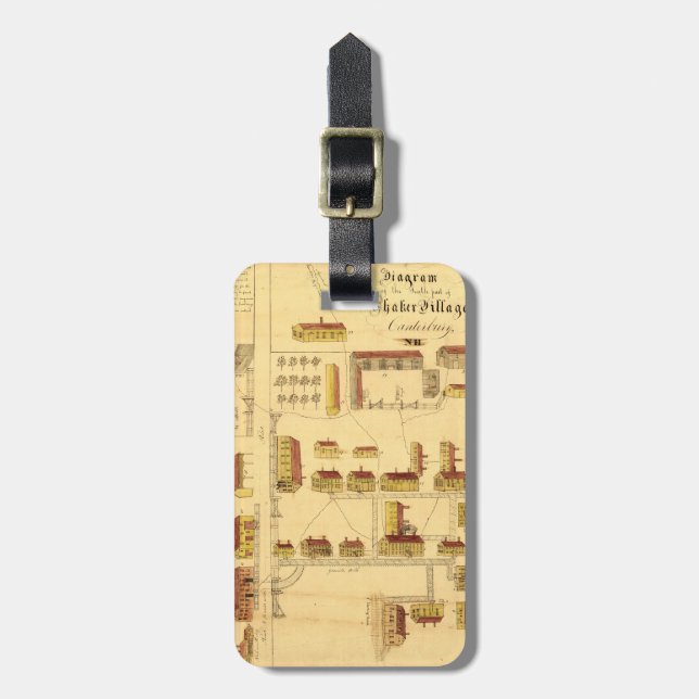 ETIQUETA PARA MALETAS MAPA DEL PUEBLO DE LA COCTELERA, 1849 (Frente Vertical)