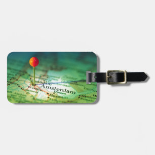 Etiqueta Para Maletas Mapa del vintage de AMSTERDAM