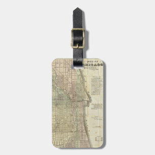 Etiqueta Para Maletas Mapa del vintage de Chicago (1857)
