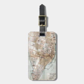 Etiqueta Para Maletas Mapa del vintage de Halifax Nueva Escocia (1890)