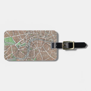 Etiqueta Para Maletas Mapa del vintage de Londres (1923)