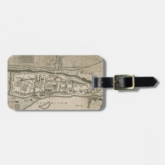 Etiqueta Para Maletas Mapa del vintage de Montreal (1758)