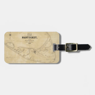 Etiqueta Para Maletas Mapa del vintage de Nantucket (1838)