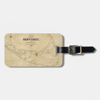 Etiqueta Para Maletas Mapa del vintage de Nantucket (1838)