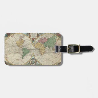 Etiqueta Para Maletas Mapa del vintage del mundo (1744)