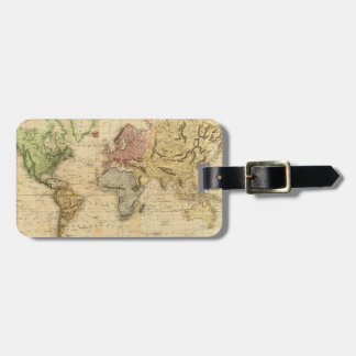 Etiqueta Para Maletas Mapa del vintage del mundo (1831)