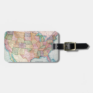 Etiqueta Para Maletas Mapa: Estados Unidos, 1905