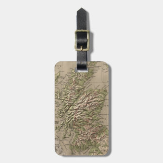 Etiqueta Para Maletas Mapa físico del vintage de Escocia (1880)