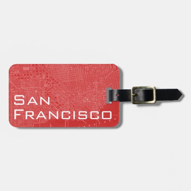 Etiqueta Para Maletas Mapa gráfico de San Francisco (Frente Horizontal)