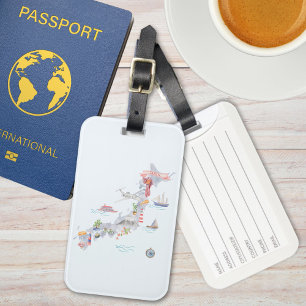 Etiqueta Para Maletas Mapa ilustrado de Japón