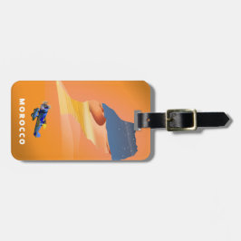 Etiqueta Para Maletas Mapa ilustrado de Marruecos impreso en afiche de v