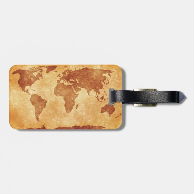 Etiqueta Para Maletas Mapa muy fresco del mundo (Atrás Horizontal)