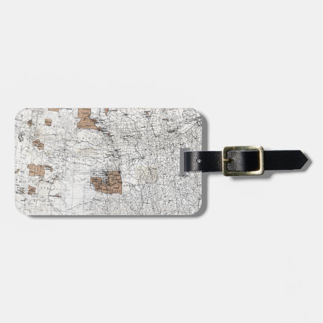 ETIQUETA PARA MALETAS MAPA: RESERVAS, 1888 (Frente Horizontal)