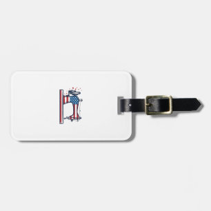 Etiqueta Para Maletas Máquina de coser patriótica grabado vintage Vector