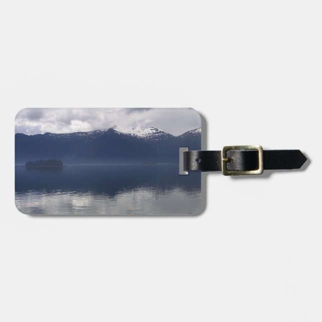 Etiqueta Para Maletas Mar de Alaska en tonos azules (Frente Horizontal)