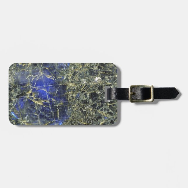Etiqueta Para Maletas Marble azul (Frente Horizontal)