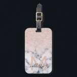 Etiqueta Para Maletas Marble Ombre Purpurina de oro Rosa espumoso<br><div class="desc">Este elegante y ondulado patrón es perfecto para la mujer moderna. Se trata de un purpurina dorado rosa fino impreso en forma de imitación sobre un negro y con un patrón de mármol en un gradiente oscuro. Está de moda, fresca, moda, de lujo y de diseño. ***NOTA IMPORTANTE DE DISEÑO:...</div>