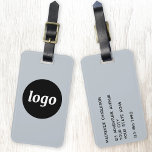 Etiqueta Para Maletas Marca promocional Minimalista para empresas azules<br><div class="desc">Diseño de logotipo sencillo para su negocio. Reemplace el logotipo y los detalles por el suyo propio y cambie el color de fondo de la herramienta de diseño a personalizar. Ideal como artículo promocional para dar a clientes,  clientes y empleados,  y para viajes de negocios y ferias.</div>