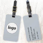 Etiqueta Para Maletas Marca promocional Minimalista para empresas azules<br><div class="desc">Diseño de logotipo sencillo para su negocio. Reemplace el logotipo y los detalles por el suyo propio y cambie el color de fondo de la herramienta de diseño a personalizar. Ideal como artículo promocional para dar a clientes,  clientes y empleados,  y para viajes de negocios y ferias.</div>