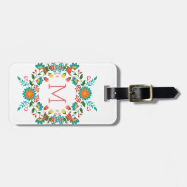 Etiqueta Para Maletas Marco floral colorido