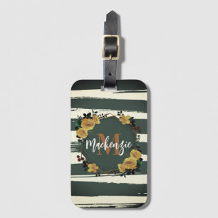 Etiqueta Para Maletas Marco floral vintage