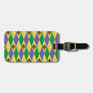 Etiqueta Para Maletas Mardi Gras Harlequin Fleur De Lis