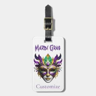 Etiqueta Para Maletas Mardi Gras Mask Thunder_Cove
