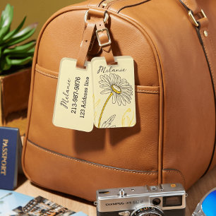 Etiqueta Para Maletas margarita caprichosa texto personalizado