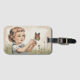 Etiqueta Para Maletas mariposa 70s