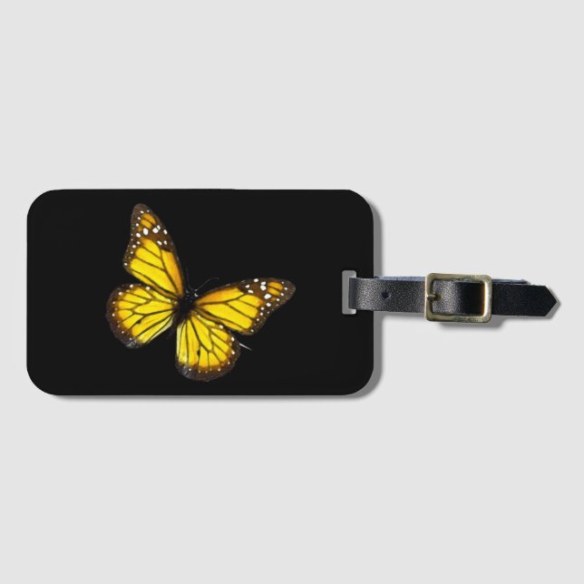 Etiqueta Para Maletas Mariposa amarilla (Anverso horizontal)