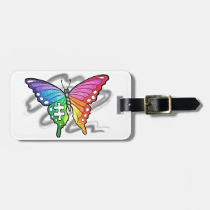 Etiqueta Para Maletas Mariposa arcoiris