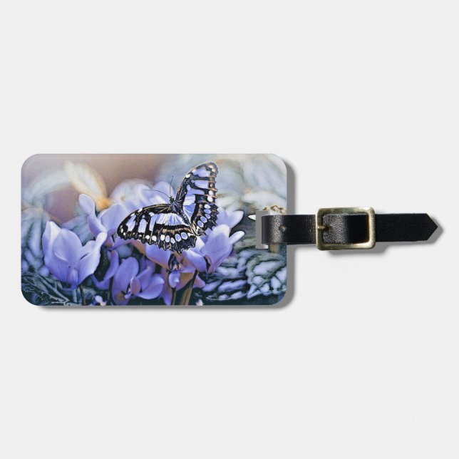 Etiqueta Para Maletas Mariposa azul (Frente Horizontal)
